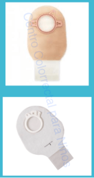 Diferentes tipos de bolsas de colostomía de dos piezas