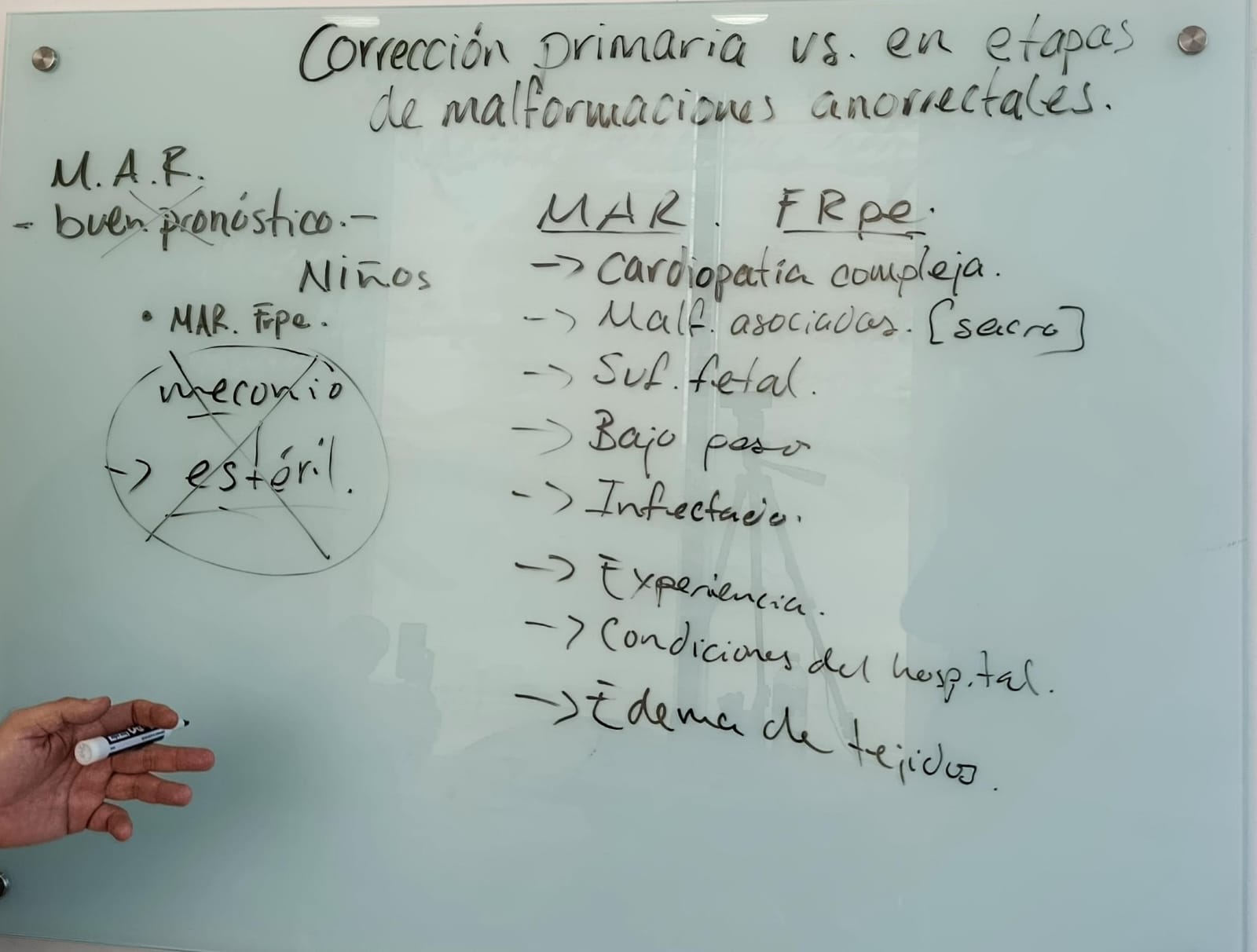 Resumen de la clase: "cirugía por etapas o primaria en MAR"