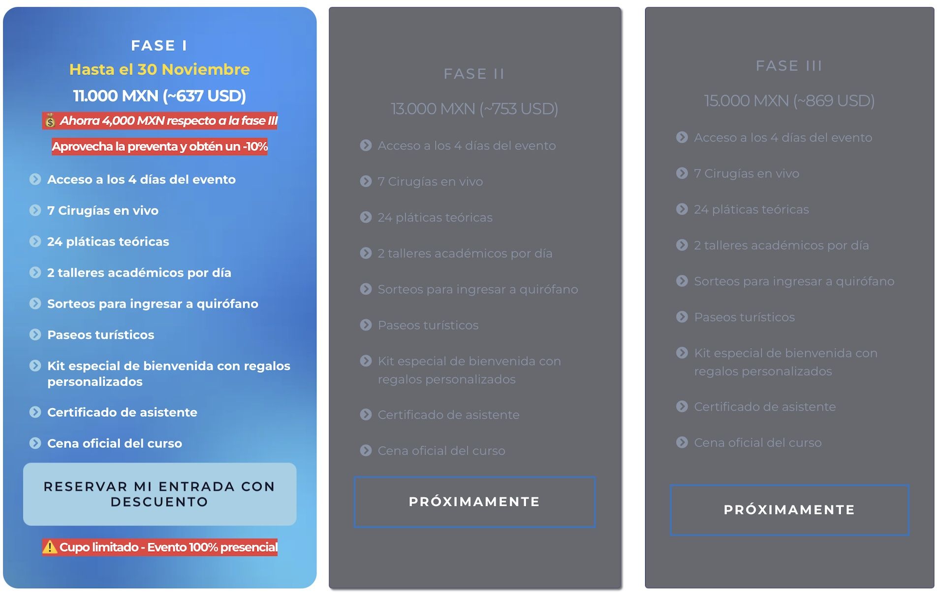 Precios finales curso 2027 Precios finales curso 2027